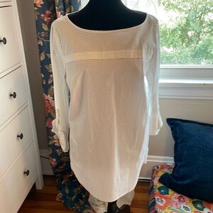 Ann Taylor white and black cotton top